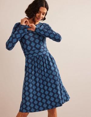 Boden Abigail Jersey Kleid Damen Navy | SCFHU-6120