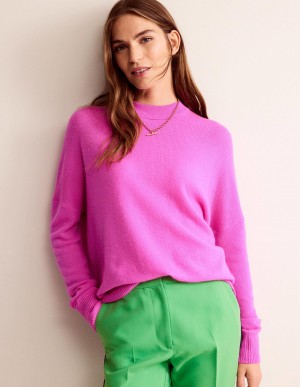 Boden Cashmere Boyfriend Crew Pullover Damen Rosa | EYSCH-2497