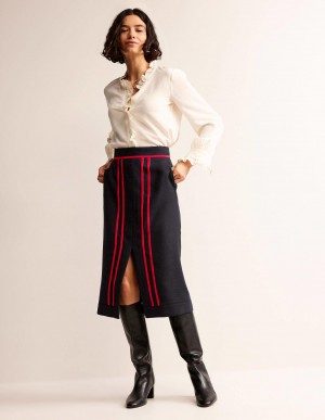 Boden Cassandra Midi GolfSkirts Damen Navy | QAOJY-8164