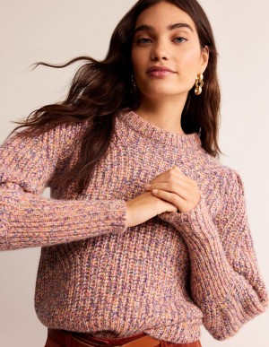 Boden Chunky-Rib Cashmere Pullover Damen Rosa | CWXDE-4580