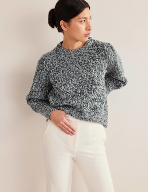 Boden Chunky-Rib Cashmere Pullover Damen Grau | UISLJ-5087