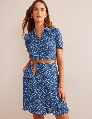 Boden Clara Shirts Kleid Damen Navy | YPHAO-9710