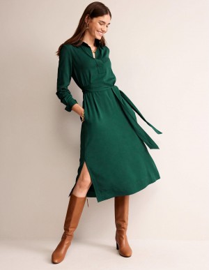 Boden Clean Midi Pop Over Kleid Damen Türkis | MPVST-7465