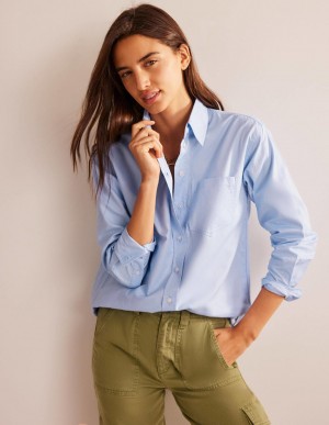 Boden Connie Baumwoll Hemd Damen Blau | INJPW-1432