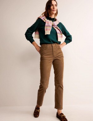 Boden Corduroy Slim Gerade Jeans Damen Braun | HSBMA-0236
