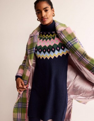 Boden Edith Fair Isle Gestrickt Kleid Damen Navy | KTVPN-2713