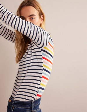 Boden Ella Long Sleeve Breton T shirts Damen Mehrfarbig | RJOSE-7392