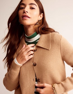 Boden Emily Wolle Blend Strickjacke Damen Braun | XKMOU-6932