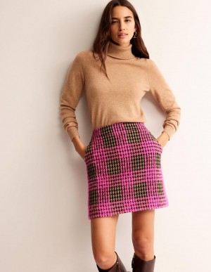 Boden Estella Check Mini GolfSkirts Damen Rosa | ZGLCM-7415