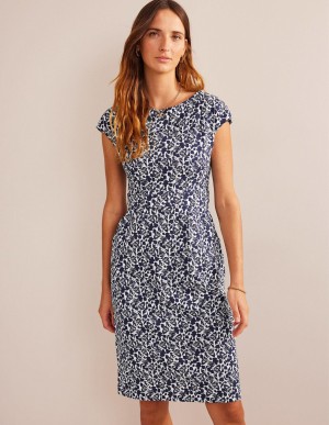 Boden Florrie Jersey Kleid Damen Navy | RPEXQ-2079