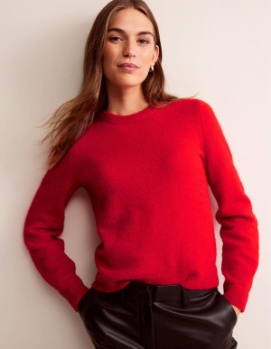 Boden Fluffy Bow Back Pullover Damen Rot | BAZFW-7134