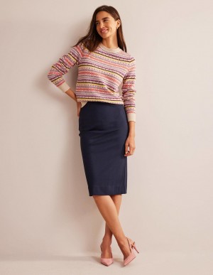 Boden Hampshire Ponte Column GolfSkirts Damen Navy | DSKZR-3698