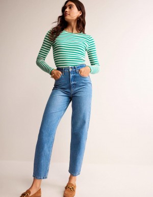Boden High Rise '90s Tapered Jeans Damen Blau | XIQVW-0258