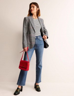 Boden High Rise True Gerade Jeans Damen Blau | CIOEY-5974