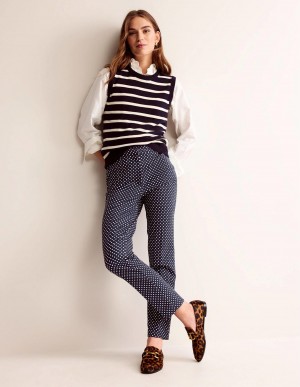 Boden Highgate Printed Hose Damen Navy | SXTRZ-2801
