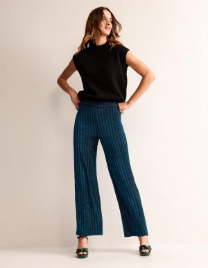 Boden Jersey Metallic Hose Damen Grün Navy | CIPRJ-9256