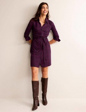 Boden Jessie Jersey Shirts Kleid Damen Lila | CYIWD-5319