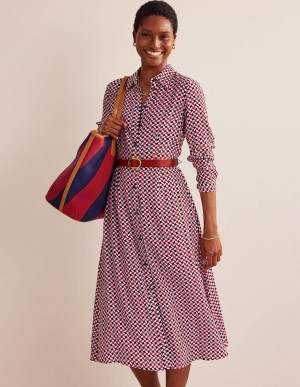 Boden Kate Midi Shirts Kleid Damen Orange | SIOYJ-1234