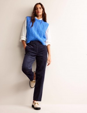 Boden Kew Corduroy Hose Damen Navy | XIZTY-2576