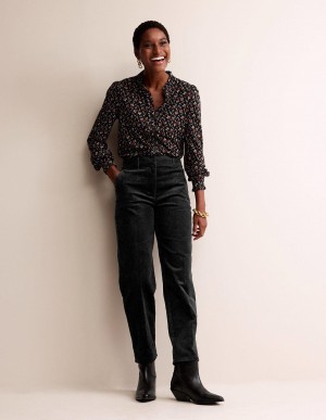 Boden Kew Corduroy Hose Damen Schwarz | BYLXT-7398