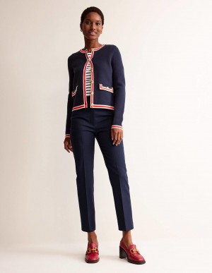 Boden Kew Wolle-Twill Hose Damen Navy | ZKYVM-4027
