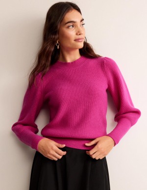 Boden Key Hole Cashmere Pullover Damen Rosa Lila | RAZTN-9107