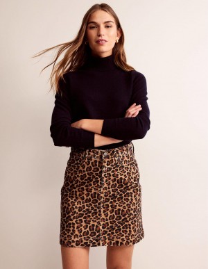 Boden Nell Printed Mini GolfSkirts Damen Braun | ILHCV-8615
