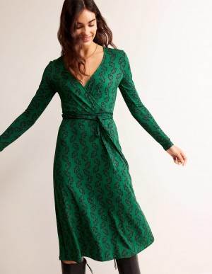 Boden Nina Jersey Midi Kleid Damen Grün | SBDAY-6718