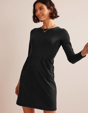 Boden Penelope Jersey Kleid Damen Schwarz | DEJZS-2593