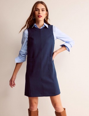 Boden Pocket Detail Mini Shift Kleid Damen Navy | KSVBT-5092