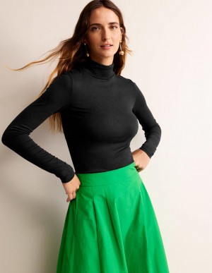 Boden Polly Jersey Oberteile Damen Schwarz | LINHU-1637