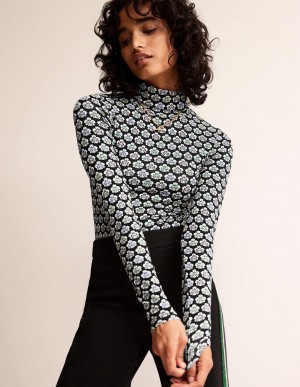 Boden Polly Jersey Oberteile Damen Schwarz | WOPED-9813