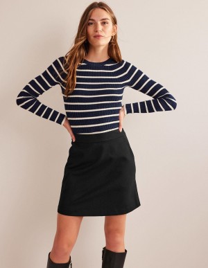 Boden Ponte A-line Mini GolfSkirts Damen Schwarz | ZINEQ-2034