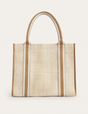 Boden Raffia Tragetaschen Damen Weiß | 847CSWGZQ