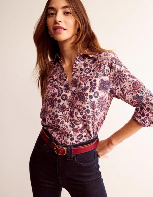 Boden Sienna Silk Hemd Damen Rosa Rosa | LHYFJ-8639
