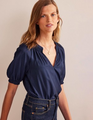 Boden Stella Oberteile Damen Navy | ABSHP-6891