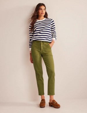 Boden Tapered Lässige Hose Damen Khaki | YPWAV-1709