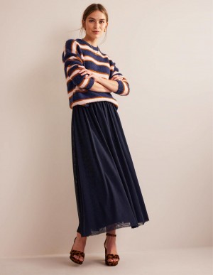 Boden Tulle Full Midi GolfSkirts Damen Navy | CYDGF-8720