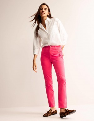 Boden Velveteen Slim-Gerade Jeans Damen Rosa | XGFHK-6570