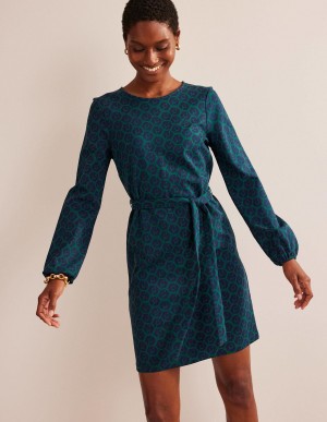 Boden Violet Ponte Shift Kleid Damen Türkis | ITBMF-8723