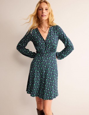 Boden Willow Jersey Kleid Damen Navy | IPRFU-4608