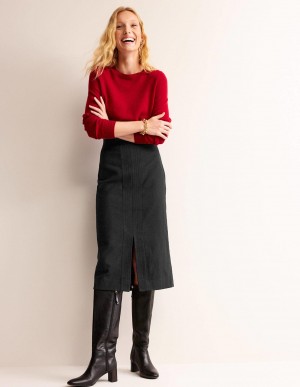 Boden Wolle Pencil GolfSkirts Damen Schwarz | GRMIV-0596