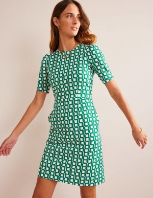 Boden Zoe Jersey Kleid Damen Helltürkis | GCBNM-7590