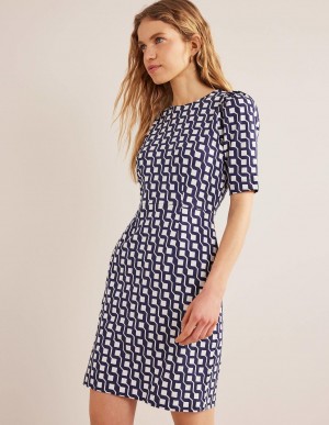 Boden Zoe Jersey Kleid Damen Navy | JMIZS-5041