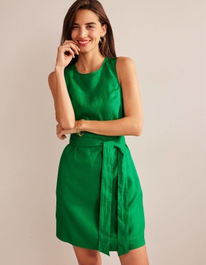 Boden Ärmellose Linen Kleid Damen Türkis | SBUQR-9760