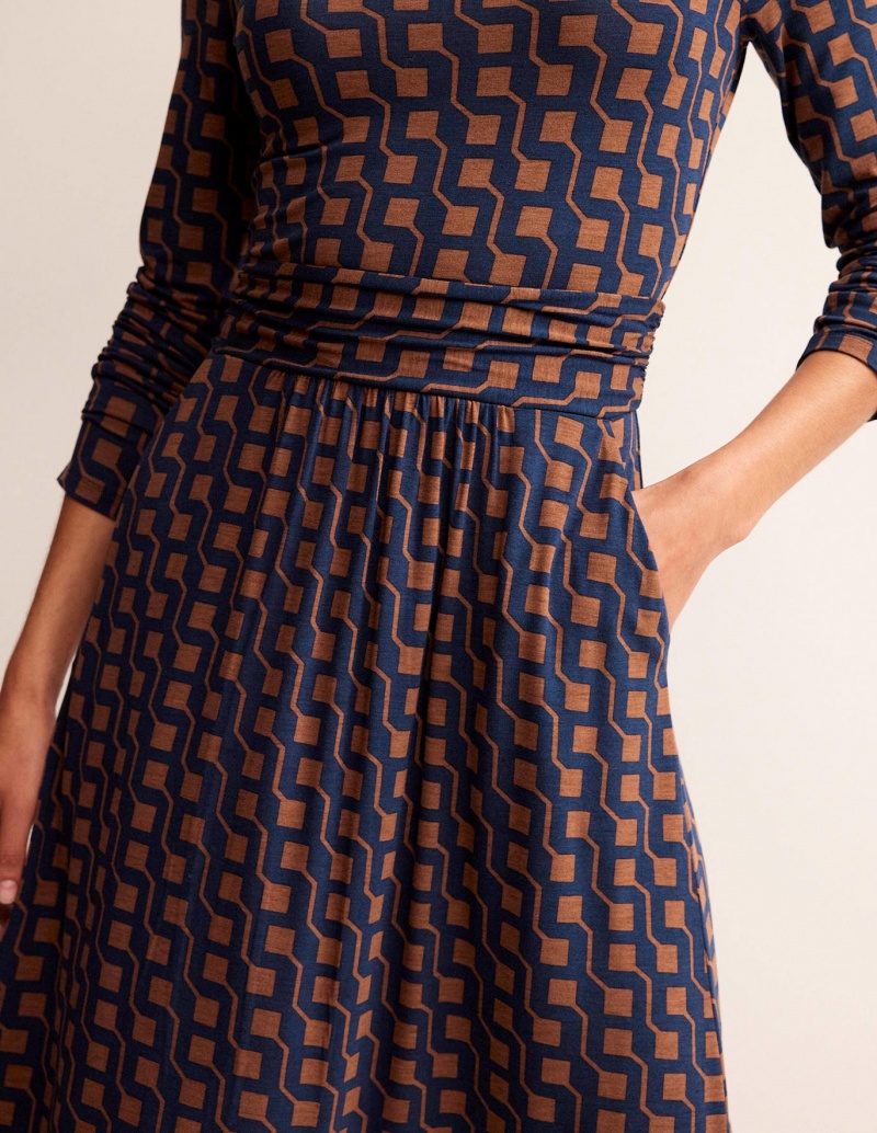 Boden Abigail Jersey Kleid Damen Braun | RKXEU-1208