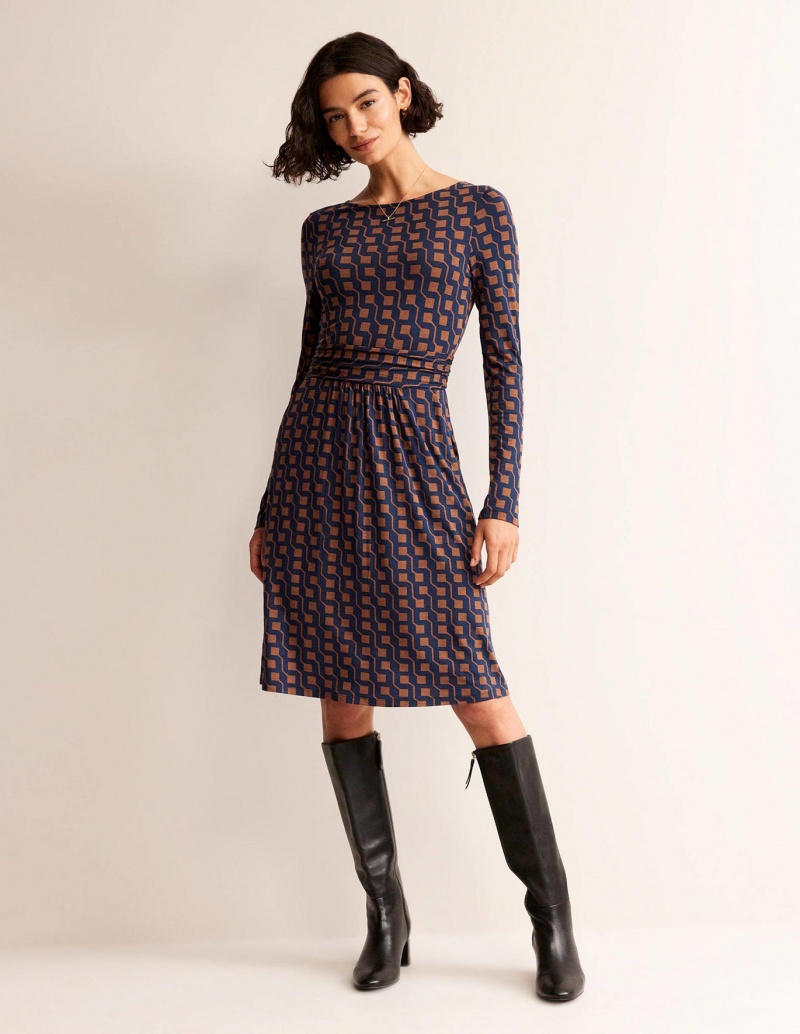 Boden Abigail Jersey Kleid Damen Braun | RKXEU-1208