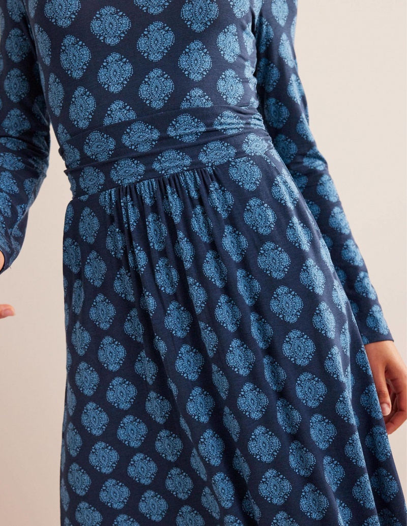 Boden Abigail Jersey Kleid Damen Navy | SCFHU-6120