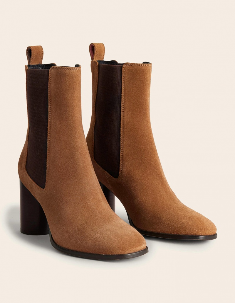 Boden Absatz Chelsea Stiefel Damen Braun | CISMB-7532