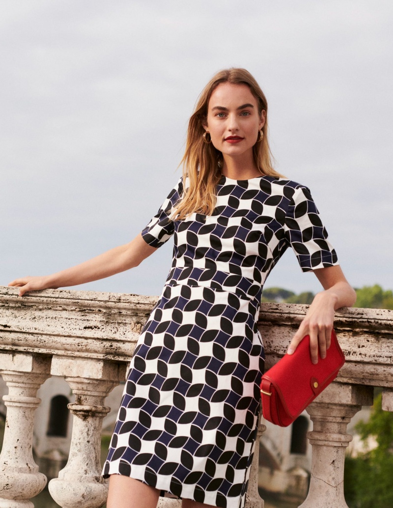 Boden Alexa Baumwoll Shift Kleid Damen Navy | NRWLZ-3579